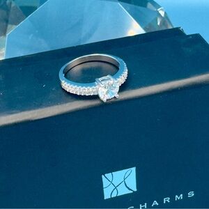 Sterling Silver Simulated Diamond Size 6